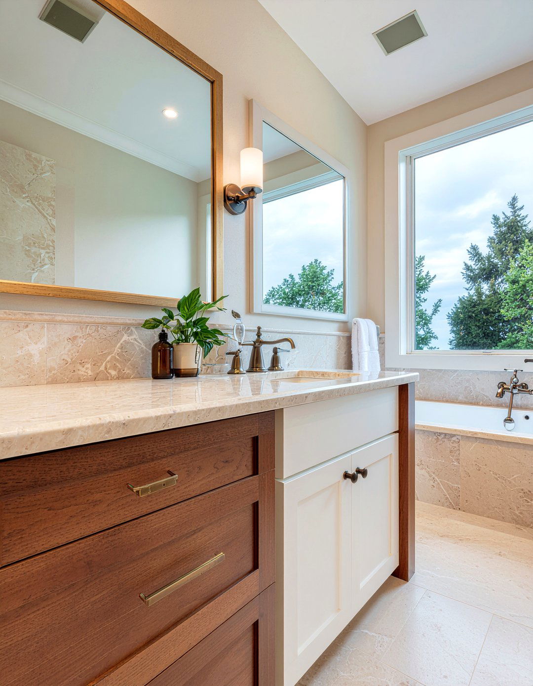 Beige marble bathroom countertop - 30 marble countertop bathroom ideas