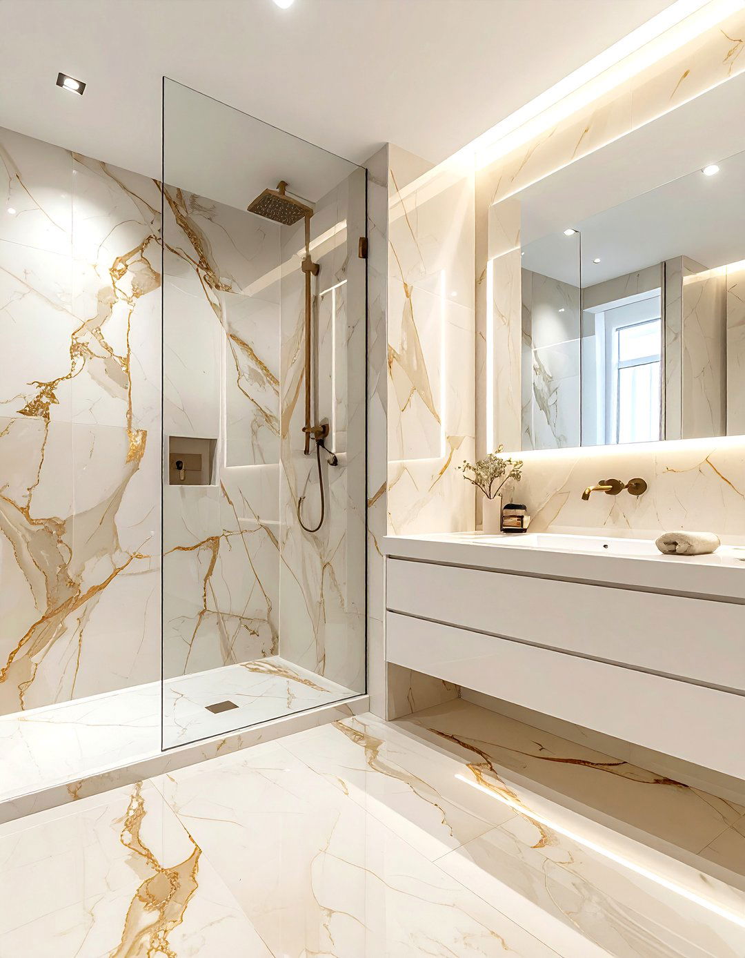 Beige marble bathroom - 30 beige bathroom design ideas