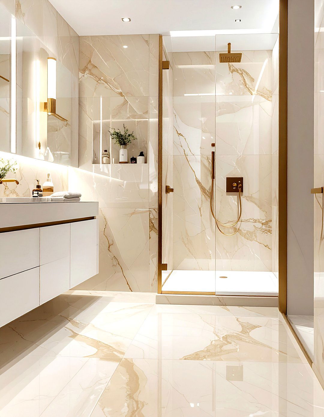 Beige marble tile - 30 beige decor ideas