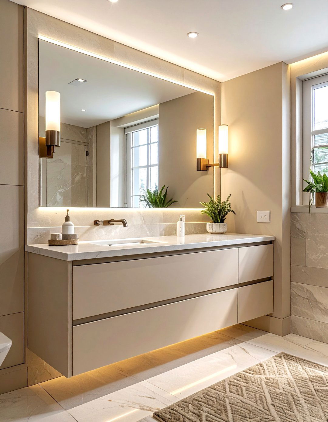 Beige medicine cabinet - 30 beige bathroom furniture ideas