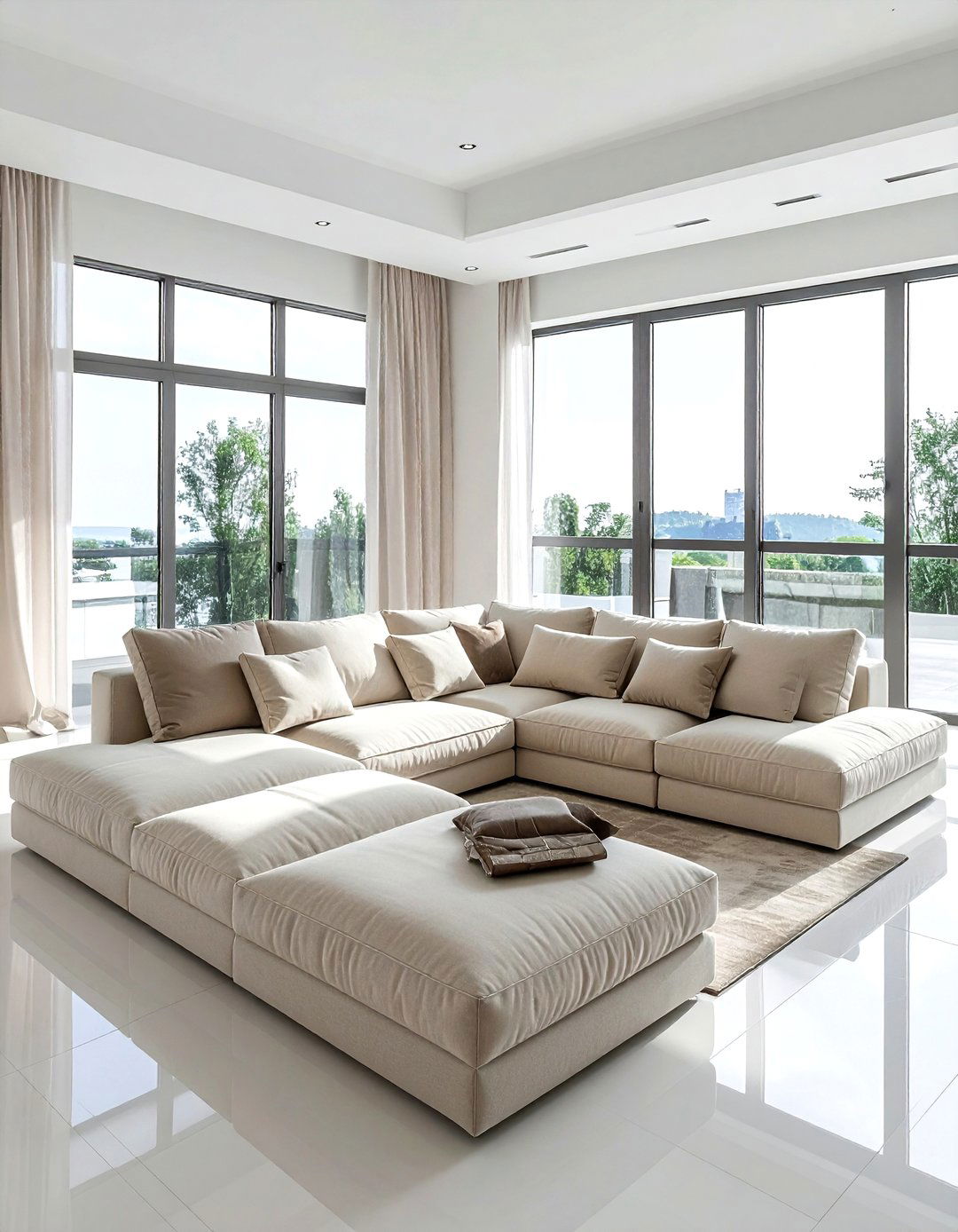 Beige modular sofa living room - 30 beige living room furniture ideas