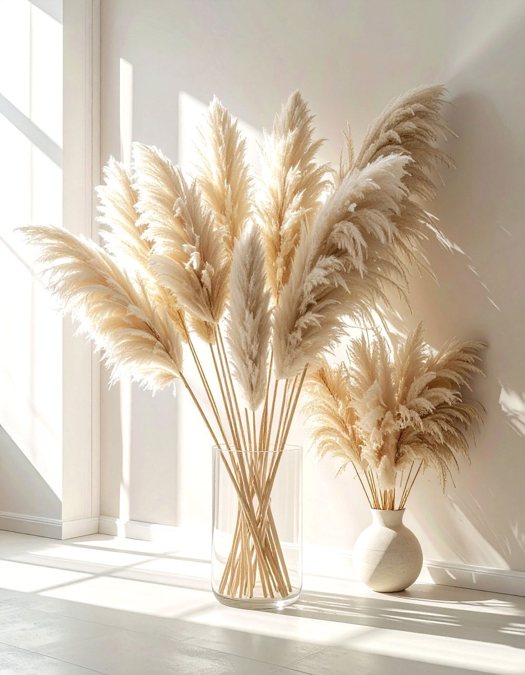 Beige pampas grass - 30 beige dining room accessories ideas