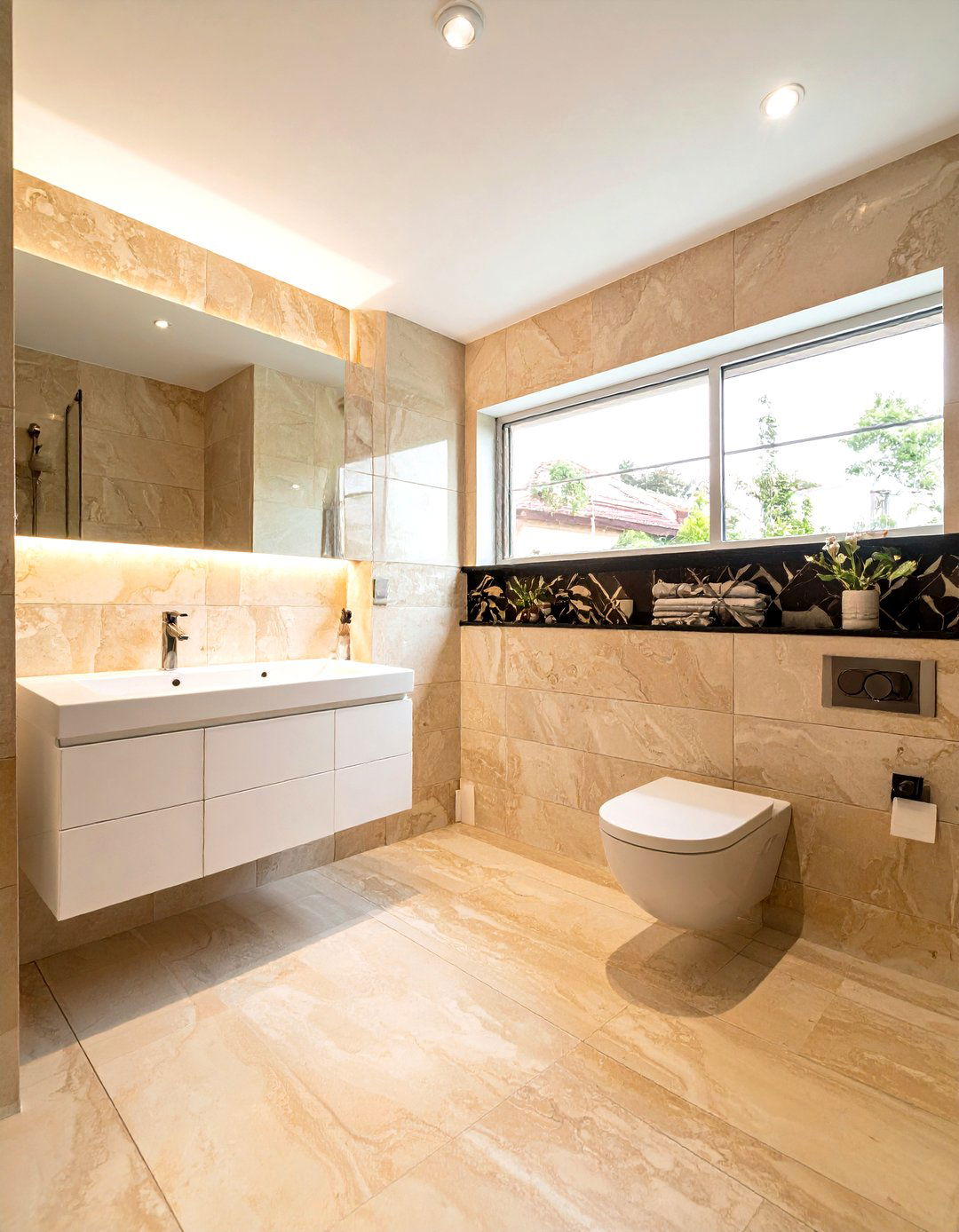 Beige travertine bathroom walls - 30 travertine tile bathroom ideas