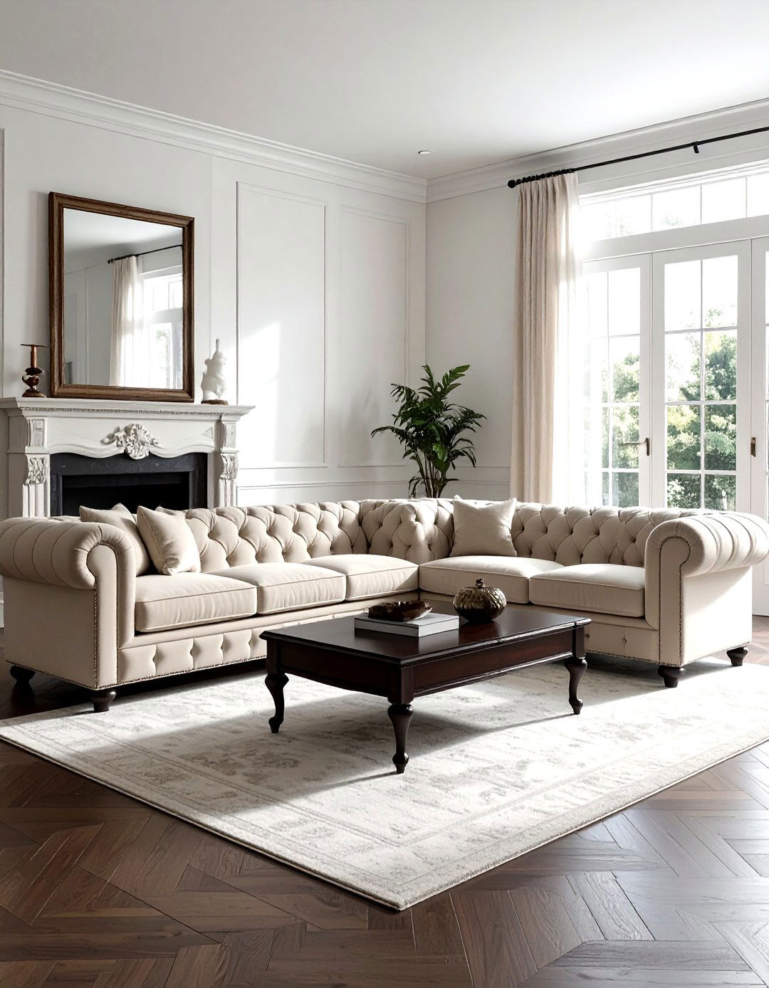 Beige tufted sofa living room - 30 beige living room furniture ideas