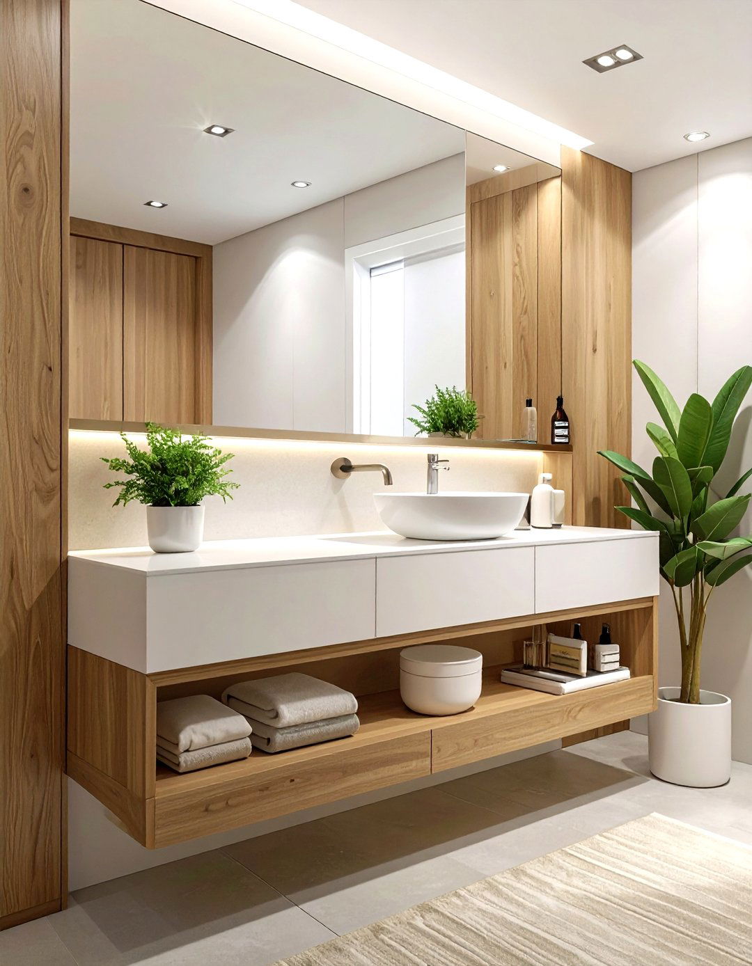 Beige under sink storage - 30 beige bathroom furniture ideas