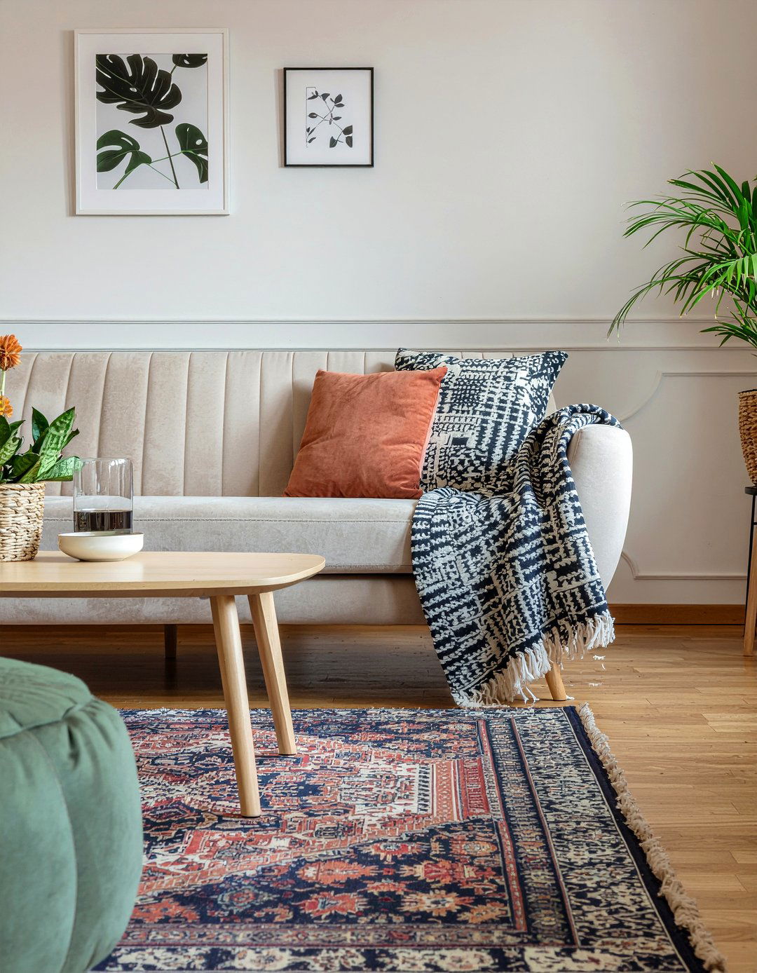 Beige velvet loveseat - 30 velvet living room ideas