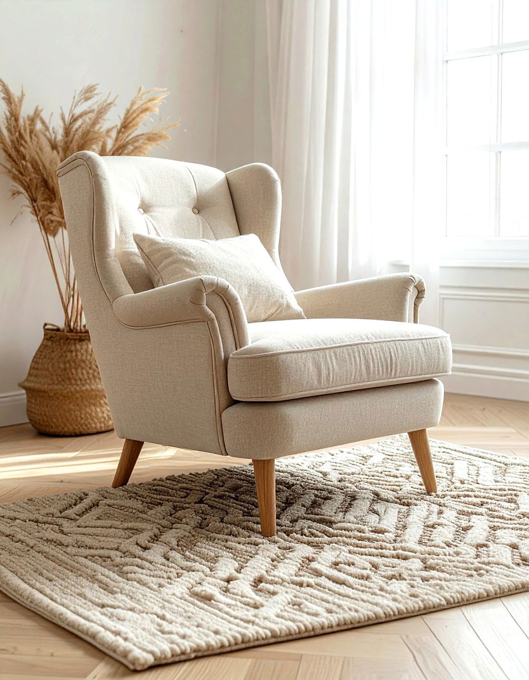 Beige wingback chair - 30 living room wingback chairs