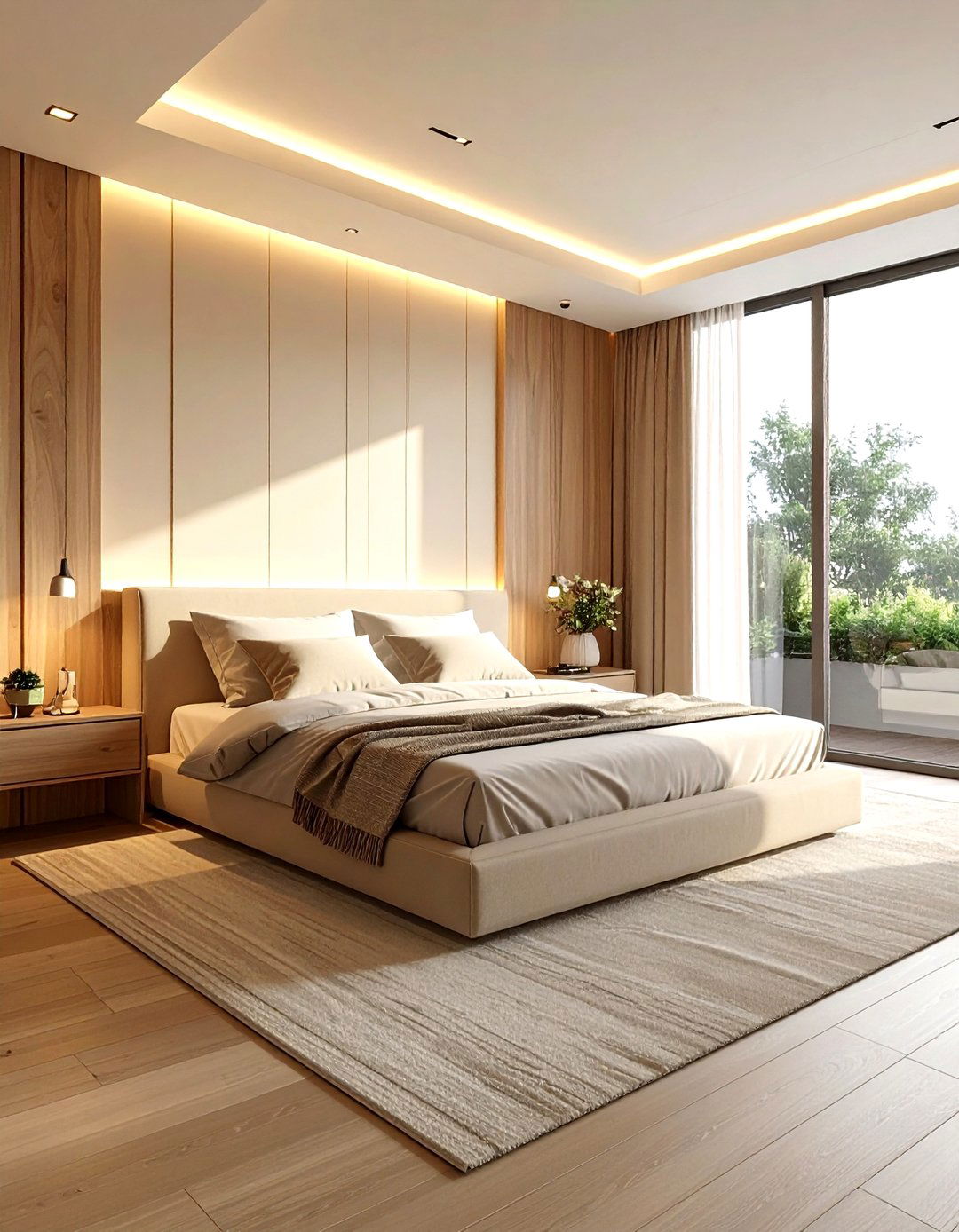 Beige wood paneling bedroom - 30 modern beige bedroom ideas