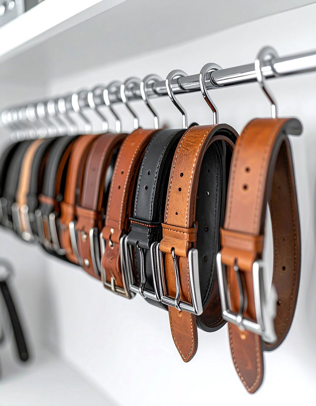 Belt hanger for closet - 30 bedroom organization hacks