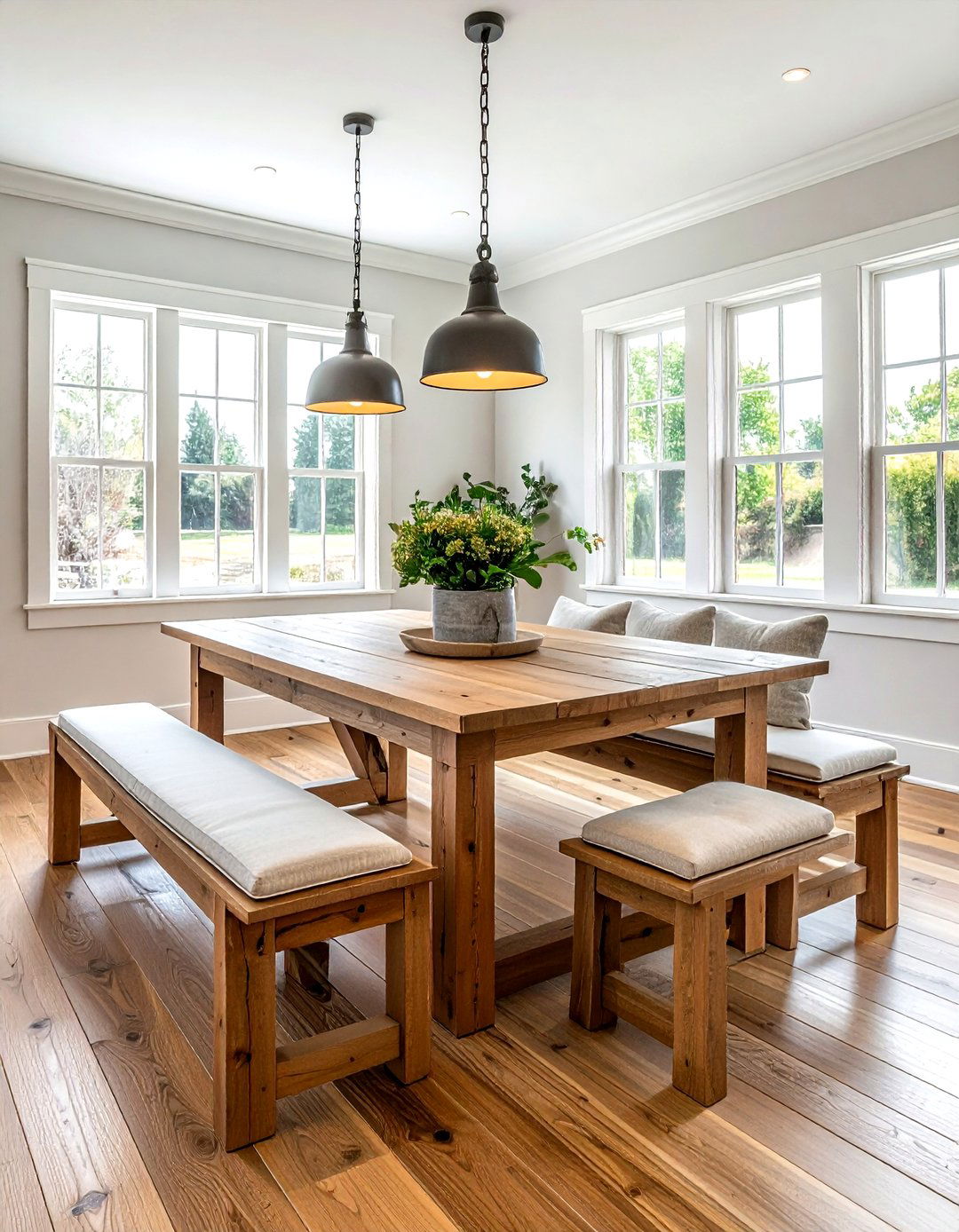 Bench Dining Room - 30 reinvented dining room ideas