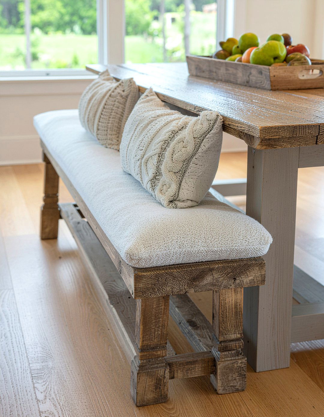 Bench Seating - 30 rustic farmhouse dining room ideas