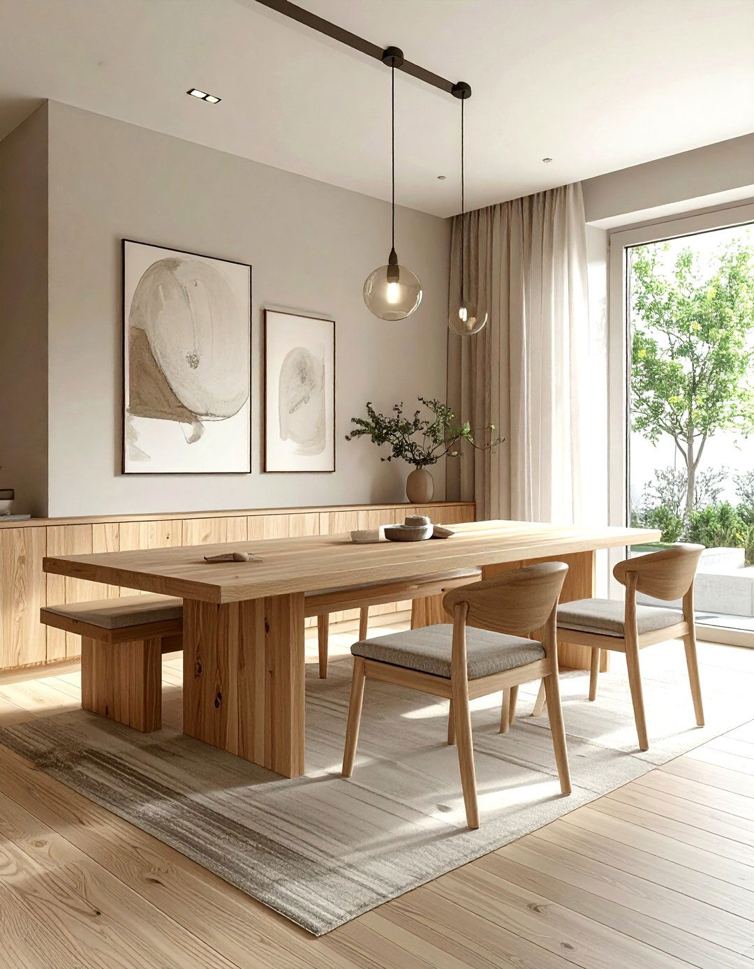 Bench Seating - 30 minimalist dining room ideas