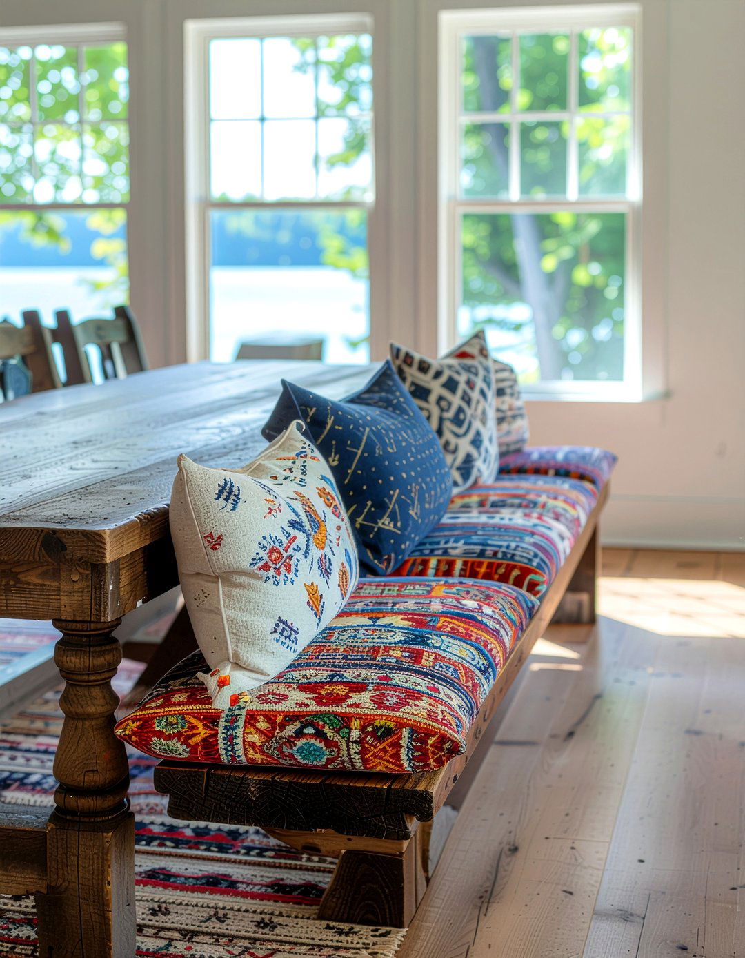 Bench Seating Arrangement - 30 lake house dining room ideas