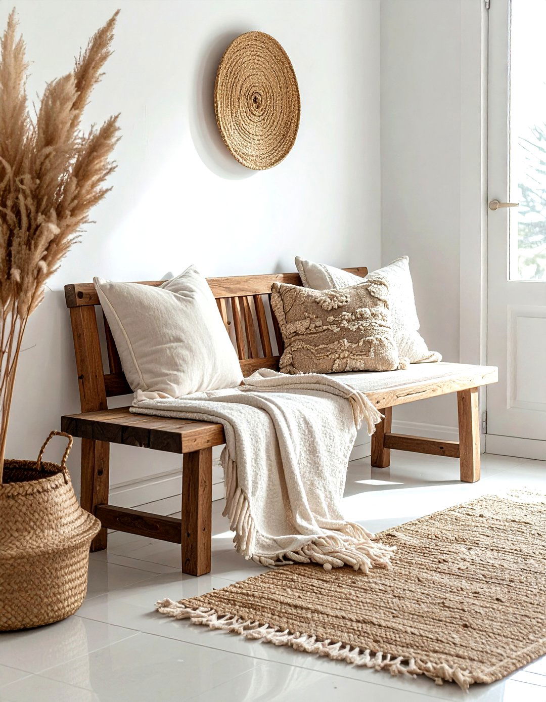 Bench With Folded Blanket - 30 blanket styling ideas