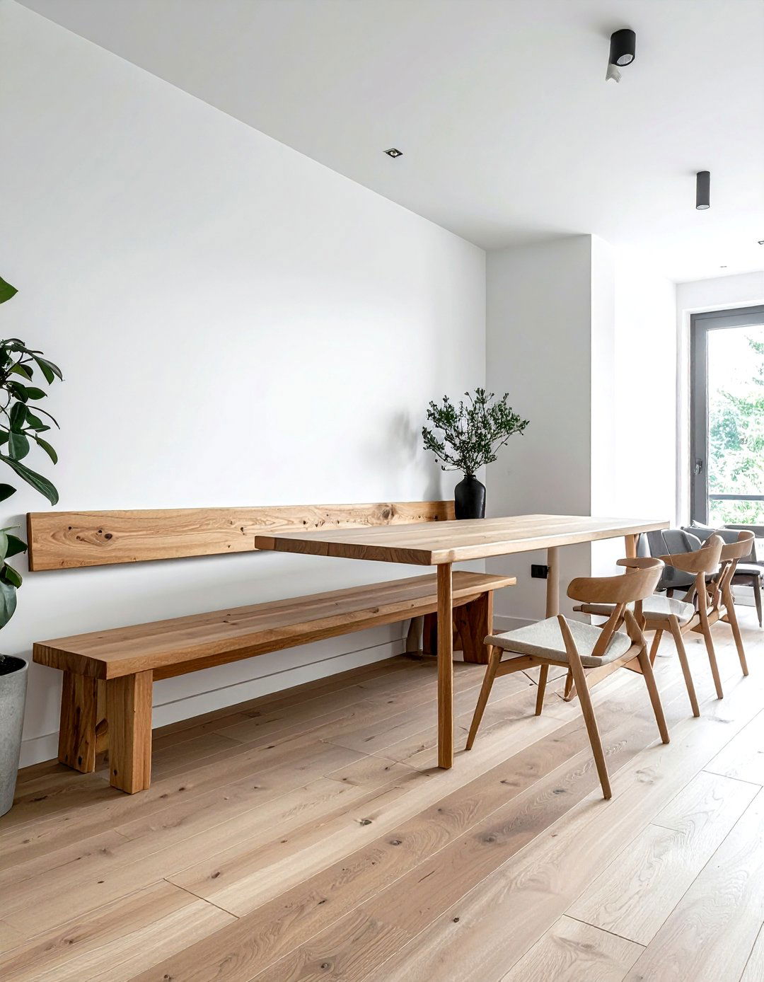 Bench seating against wall - 30 dining room for small spaces