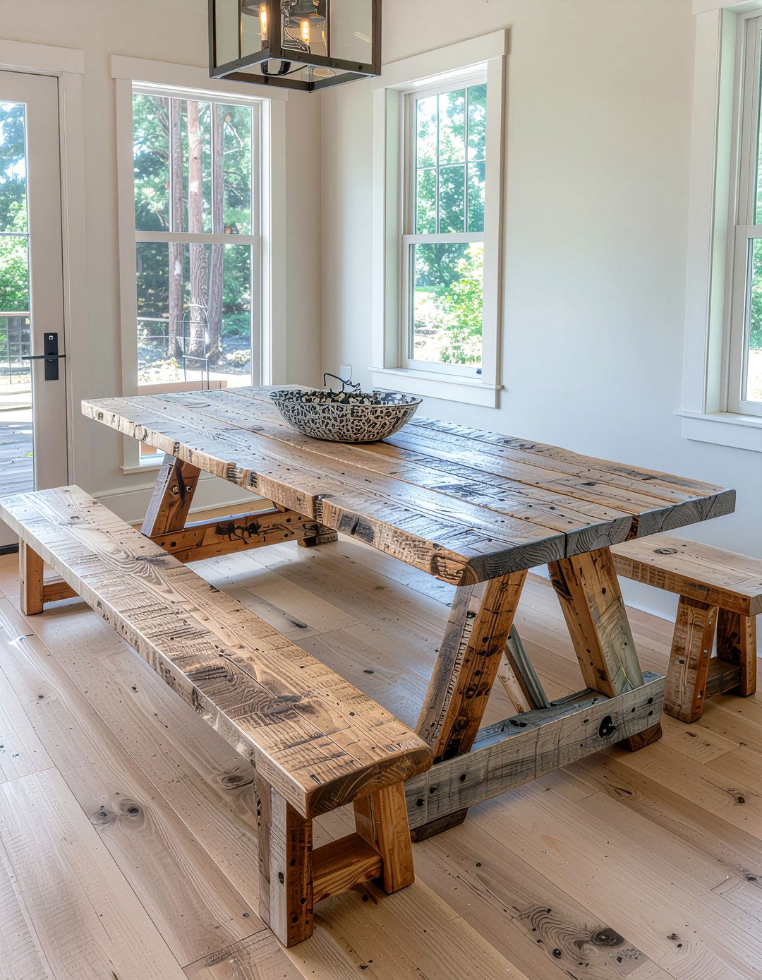 Bench seating table set - 30 DIY dining table ideas
