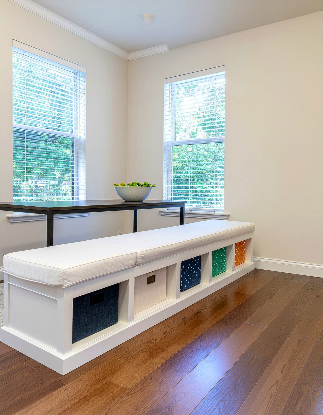 Bench seating with toy bins - 30 dining room playroom combo ideas