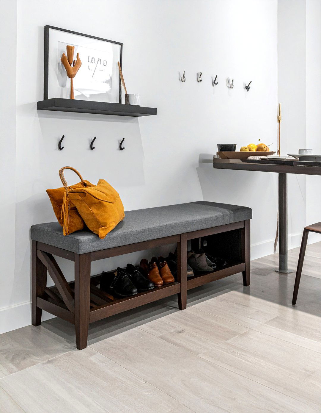 Bench with Shoe Storage for Dining Entry - 30 storage dining bench ideas