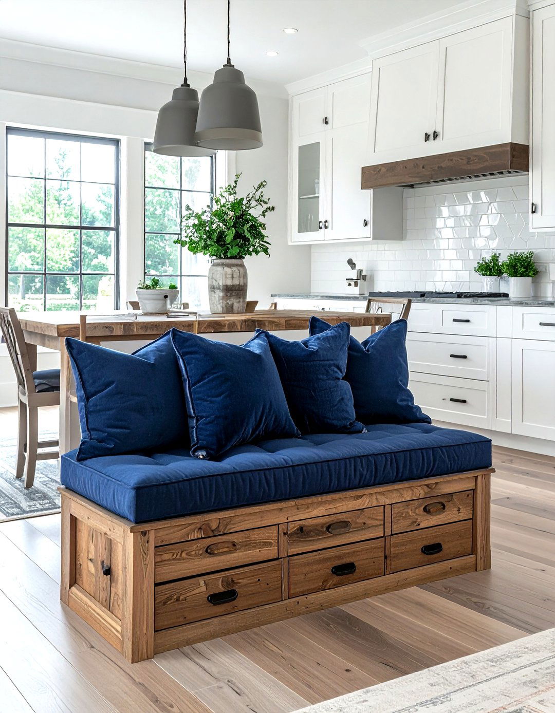 Bench with storage - 30 built-in banquette kitchen ideas