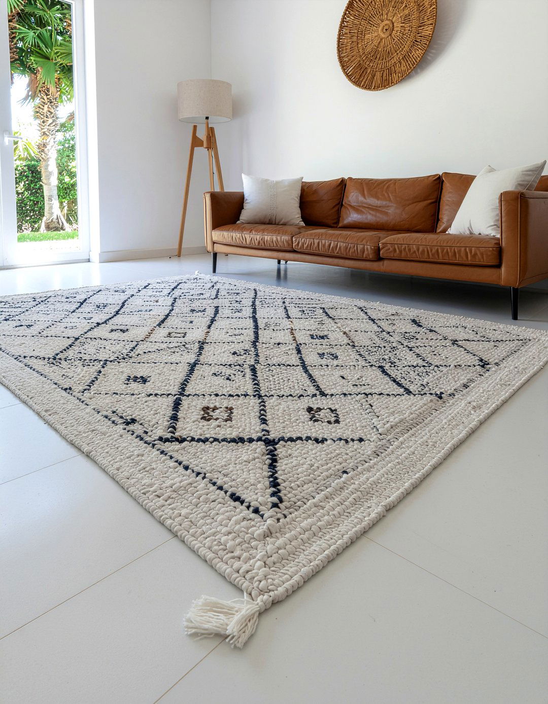 Beni Ourain Rug - 30 living room Moroccan furniture ideas