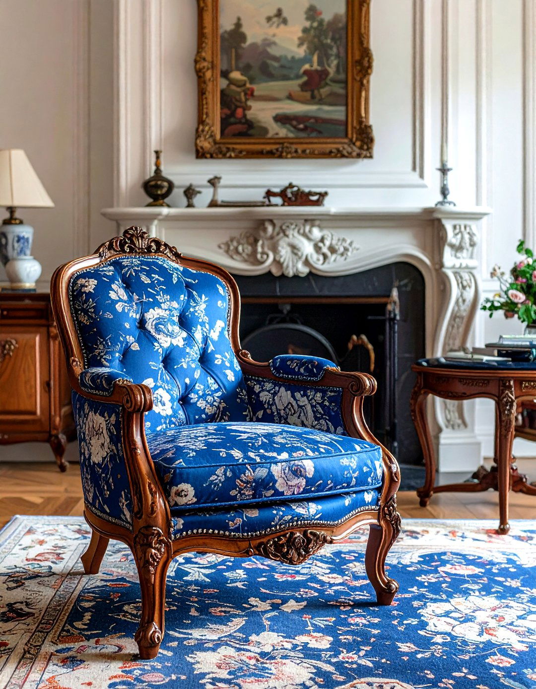 Bergere chair - 30 living room reading chair ideas