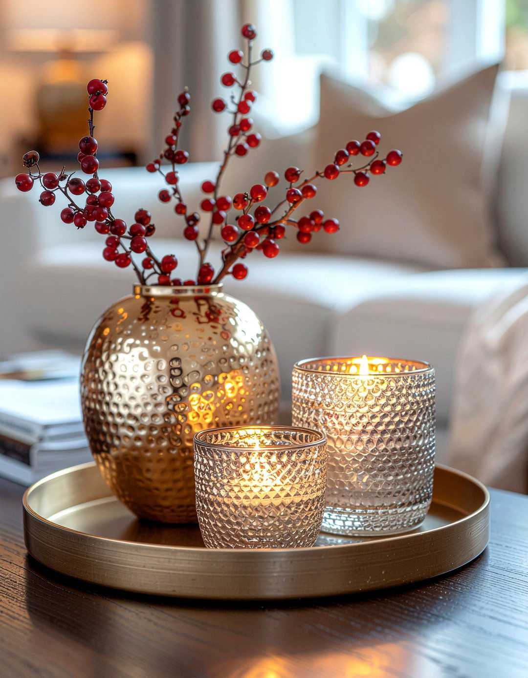 Berry and gold decor - 30 berry living room ideas