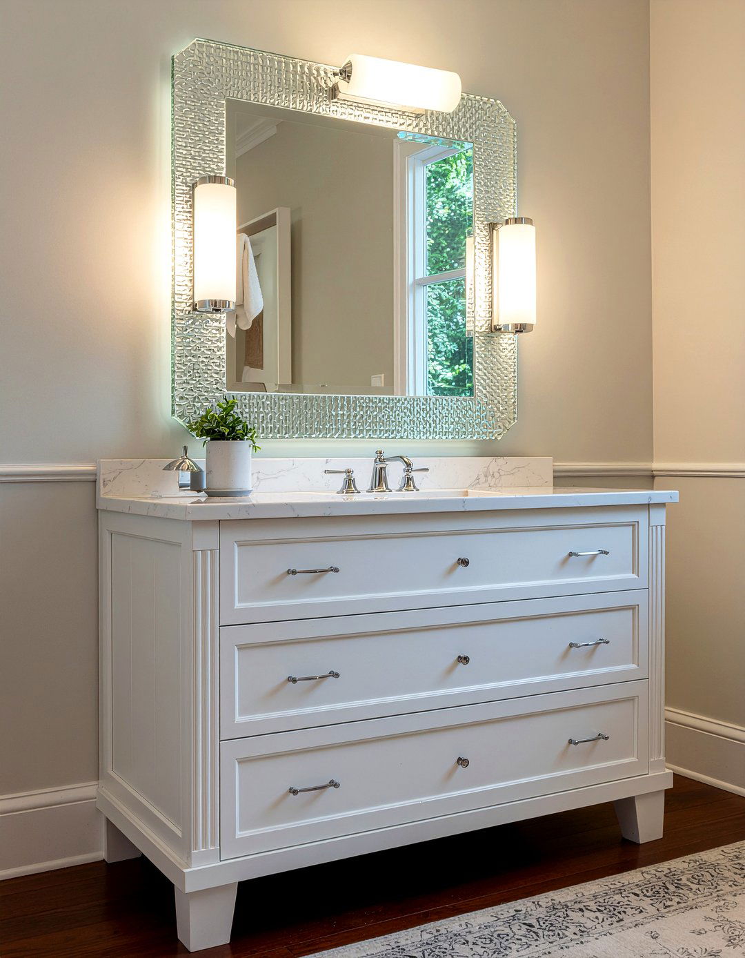 Beveled Lighted Mirror - 30 lighted mirror bathroom ideas