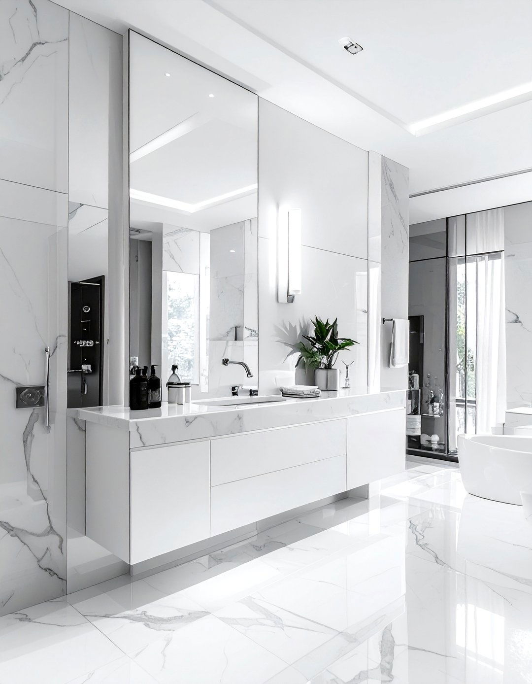 Beveled edge floor mirror - 30 leaning mirror ideas