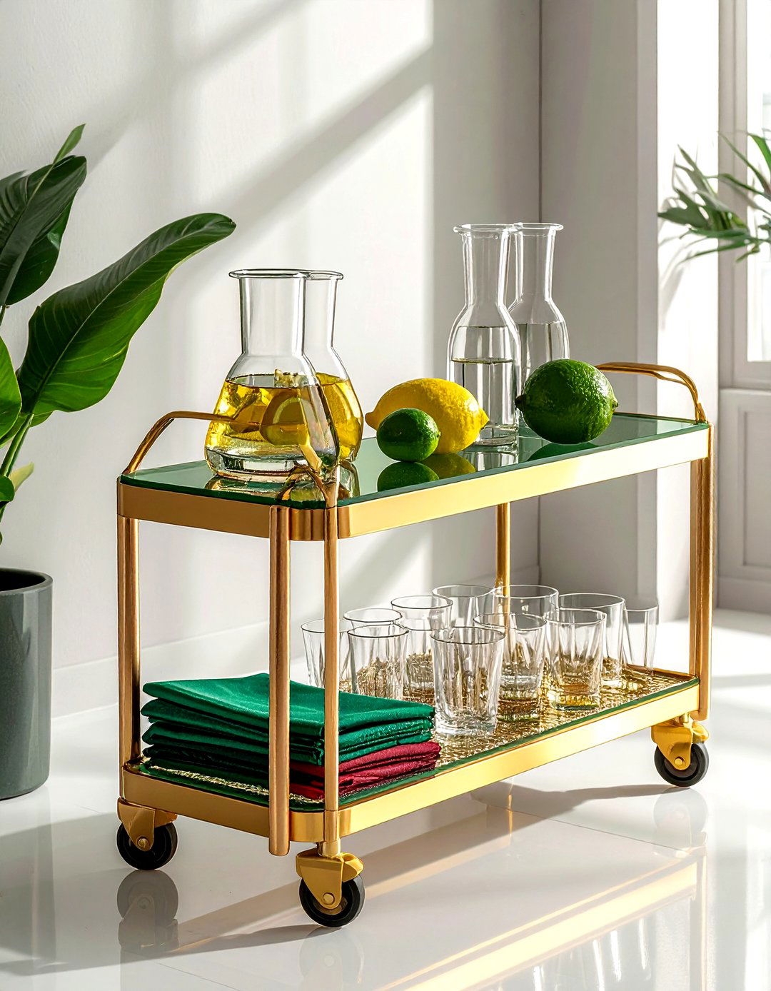 Beverage Bar Cart - 30 dining room corner storage ideas