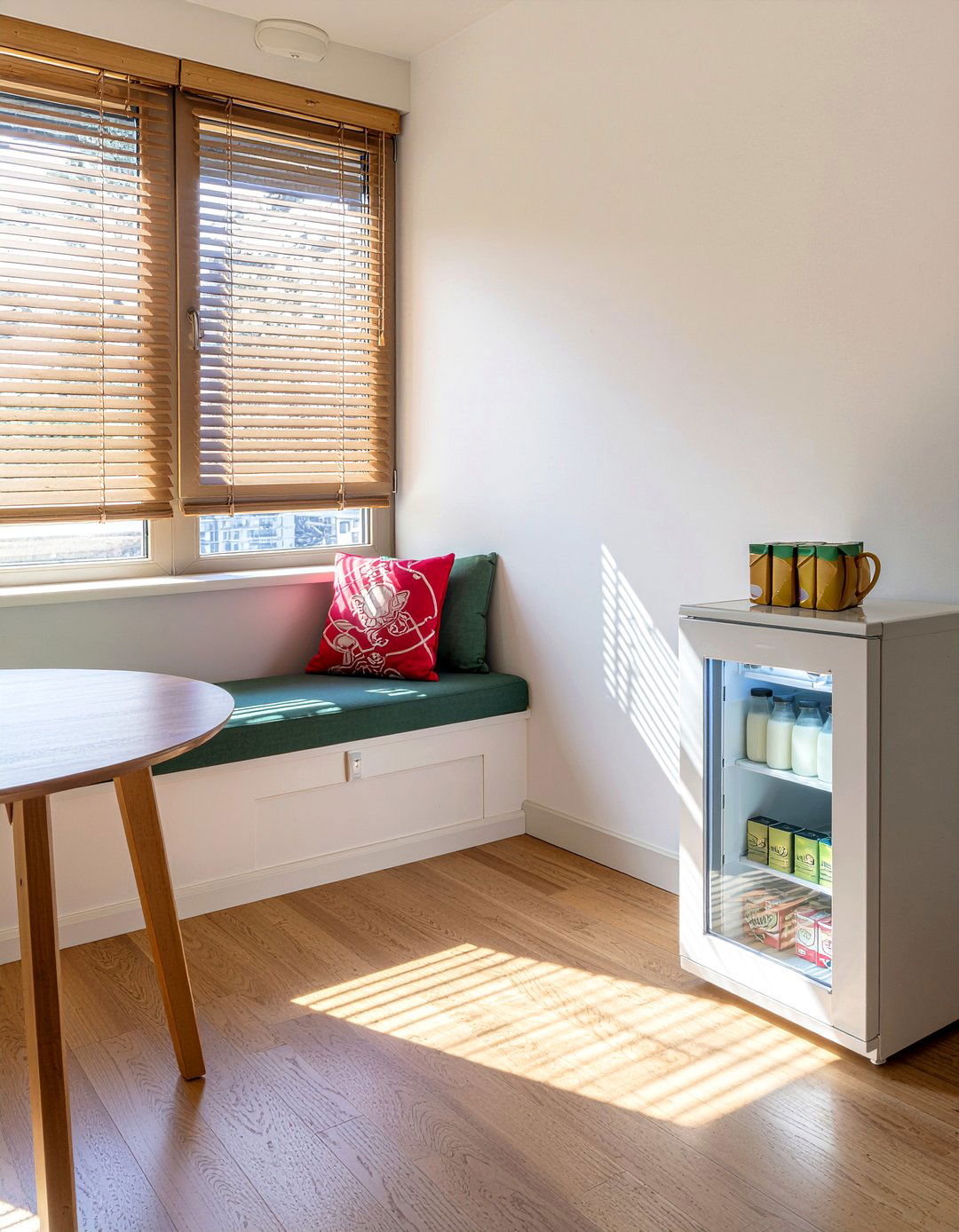 Beverage Center Near Breakfast Nook - 30 beverage refrigerator kitchen ideas