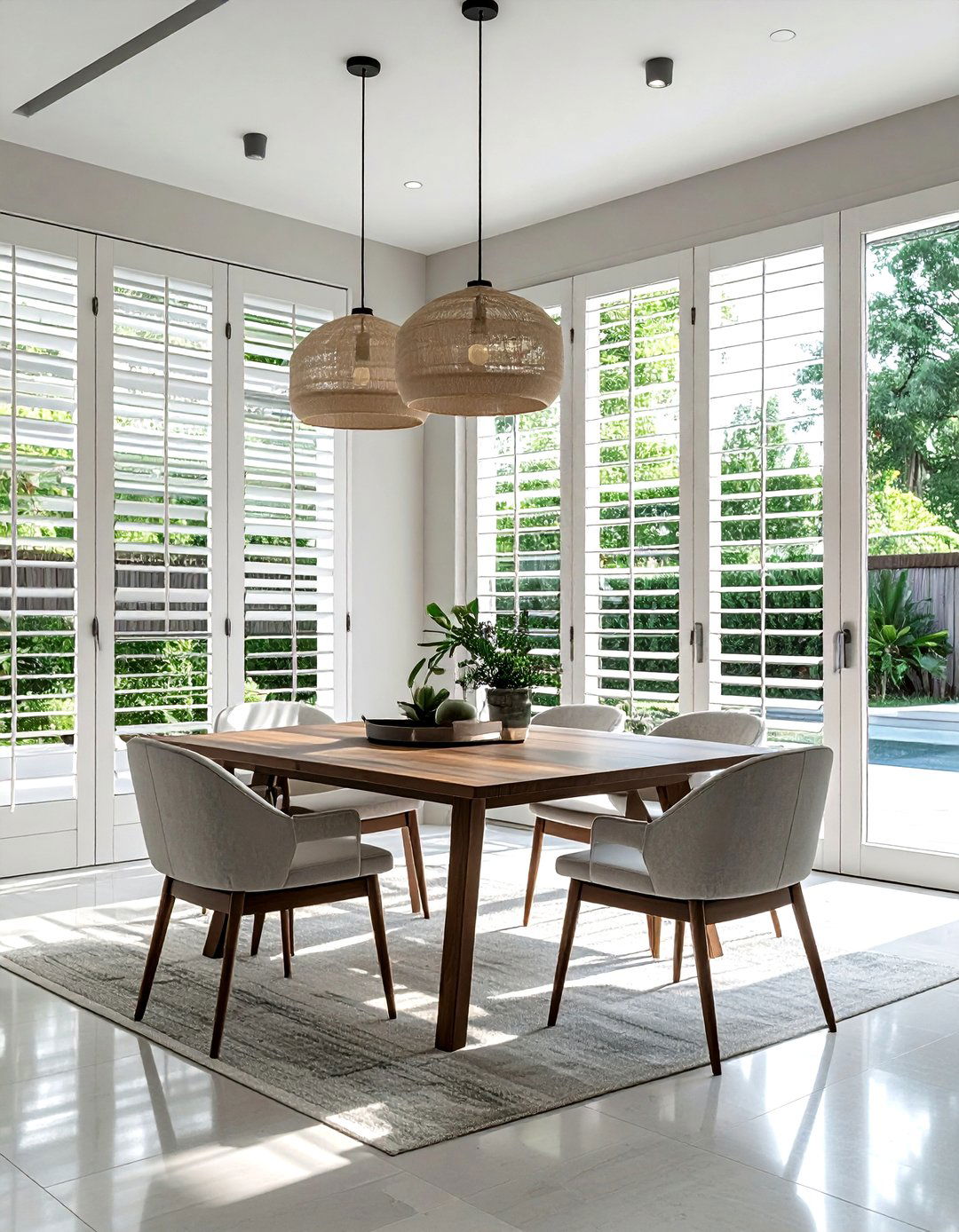 Bi fold shutters - 30 dining room shutter ideas