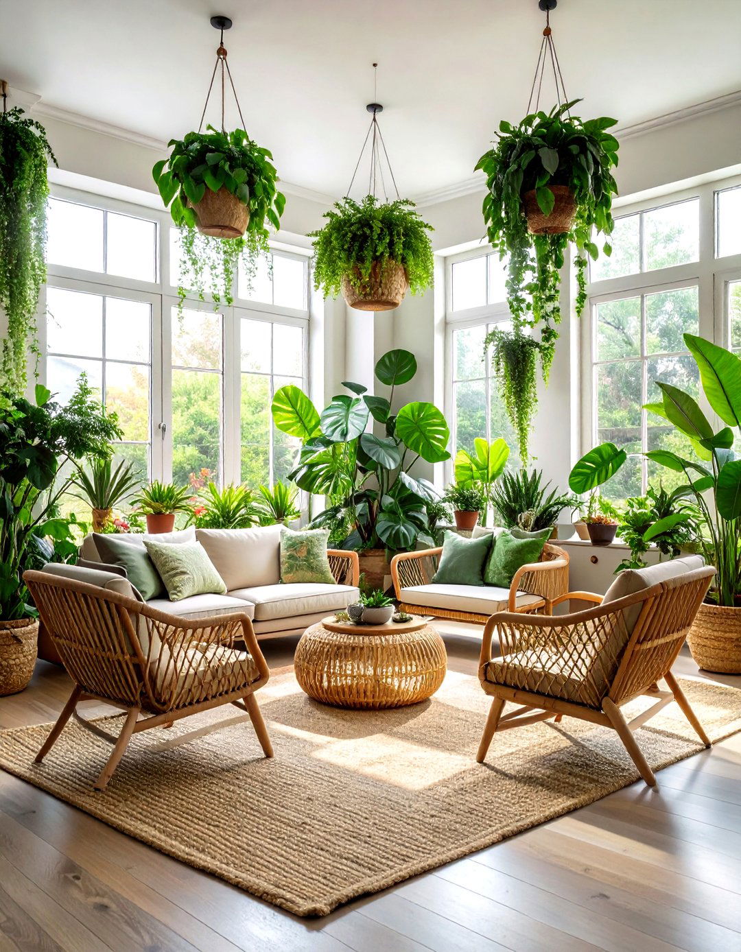 Biophilic Plant Filled Living Room - 30 natural living room ideas