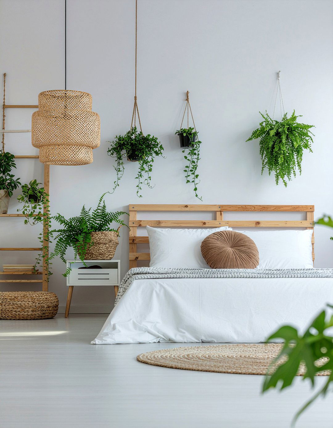 Biophilic White Bedroom - 30 bedroom white walls