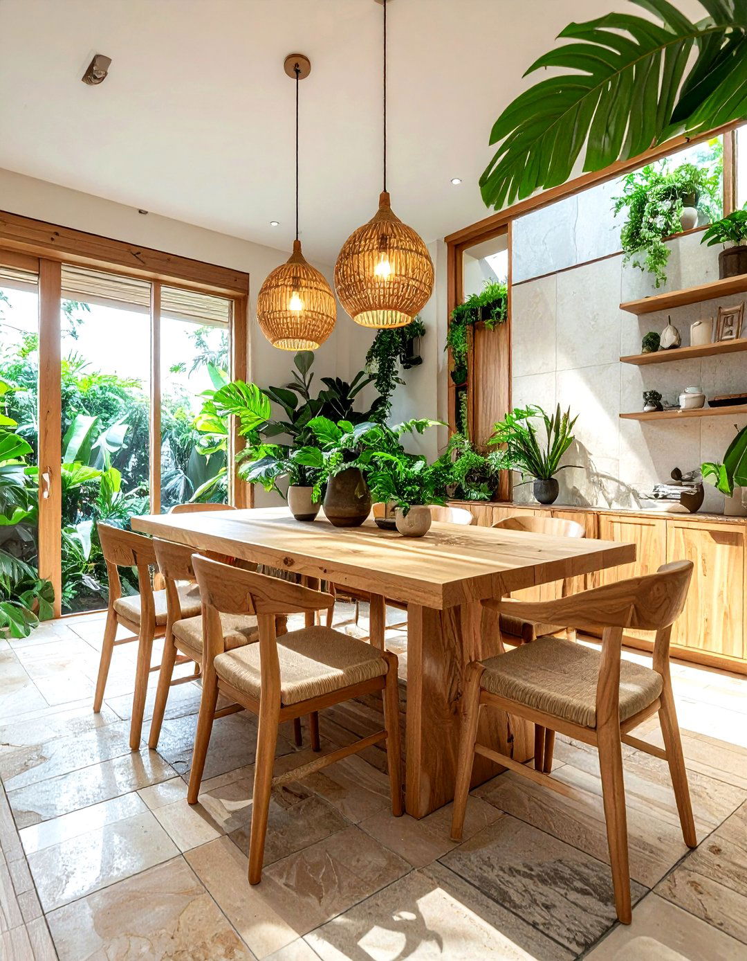 Biophilic dining room - 30 dining room design tips