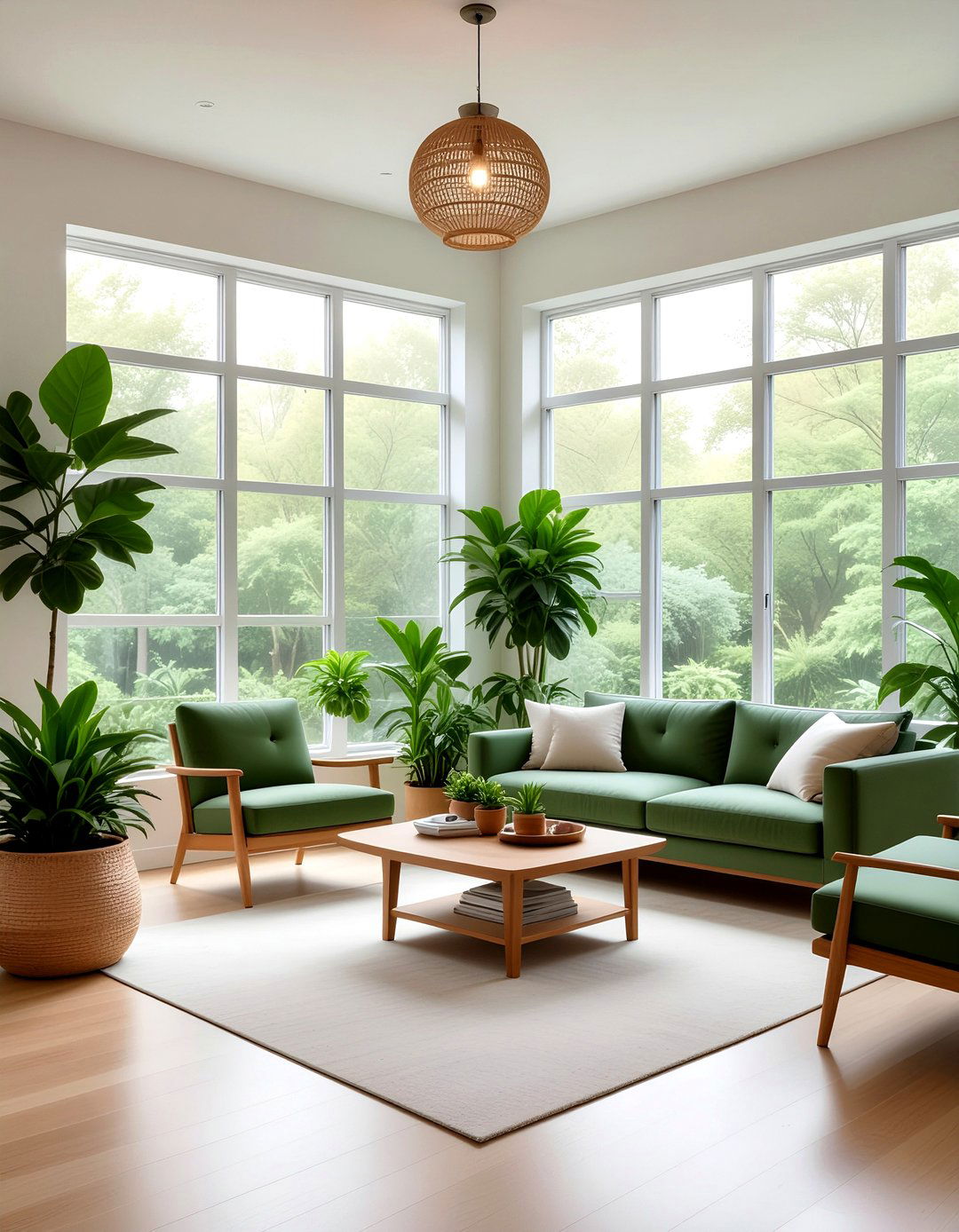 Biophilic living room - 30 off-white living room ideas