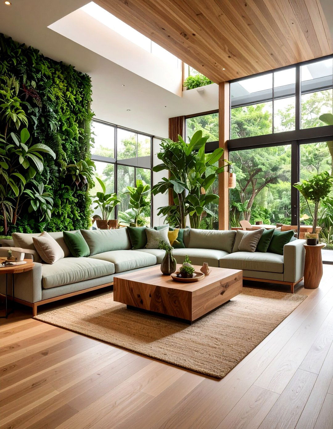 Biophilic open living space - 30 open concept living room ideas