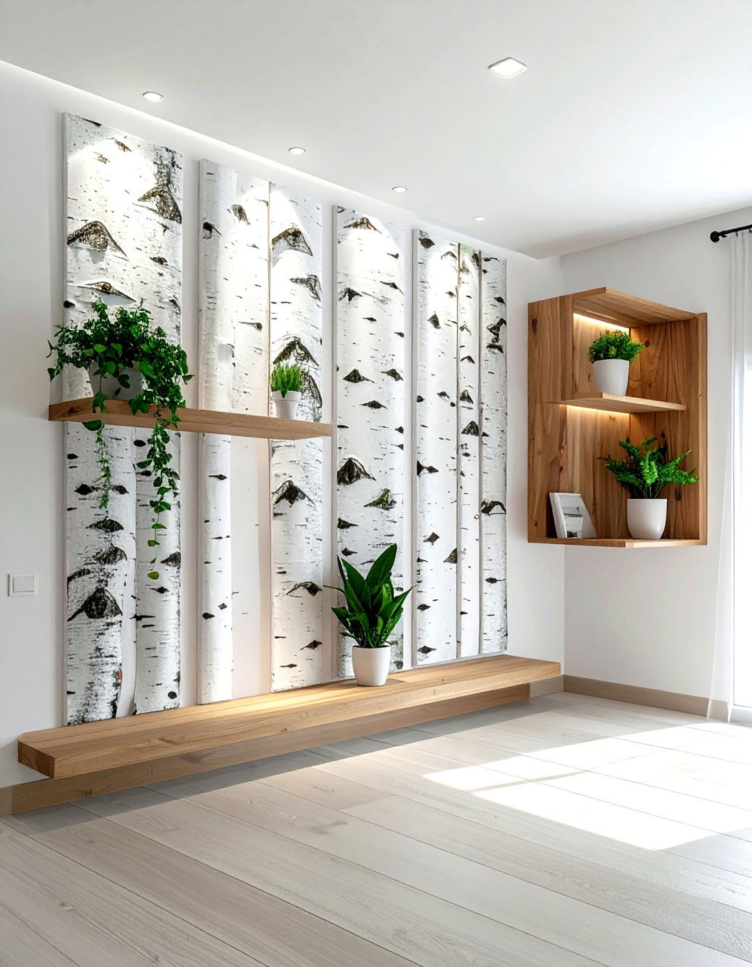 Birch Bark Wall Decor - 30 lodge decor ideas