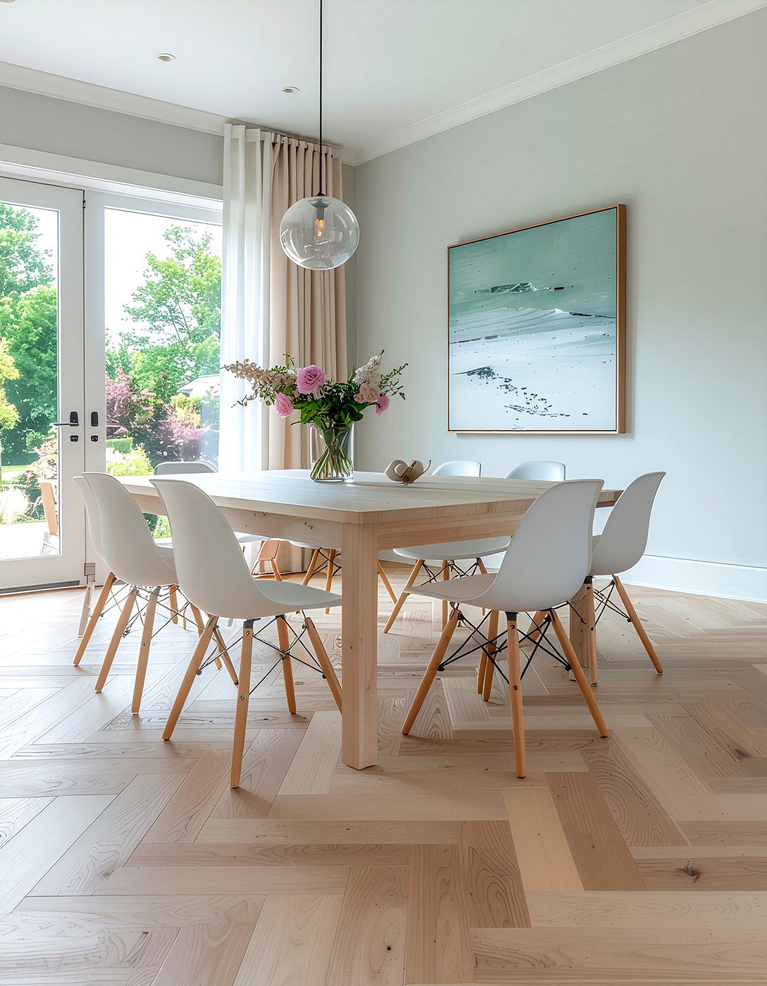 Birch Hardwood Dining Room - 30 dining room hardwood floor ideas