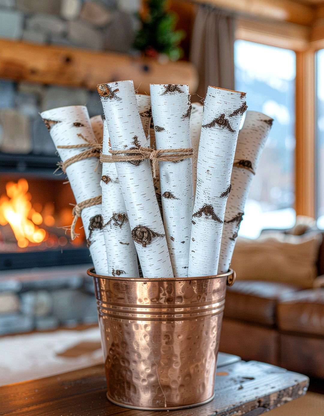 Birch Log Decorative Bundle - 30 living room mountain furniture ideas