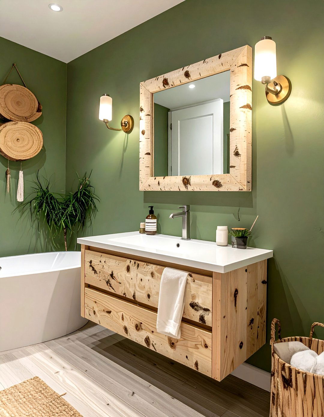 Birch Wood Bathroom Accents - 30 wood bathroom ideas
