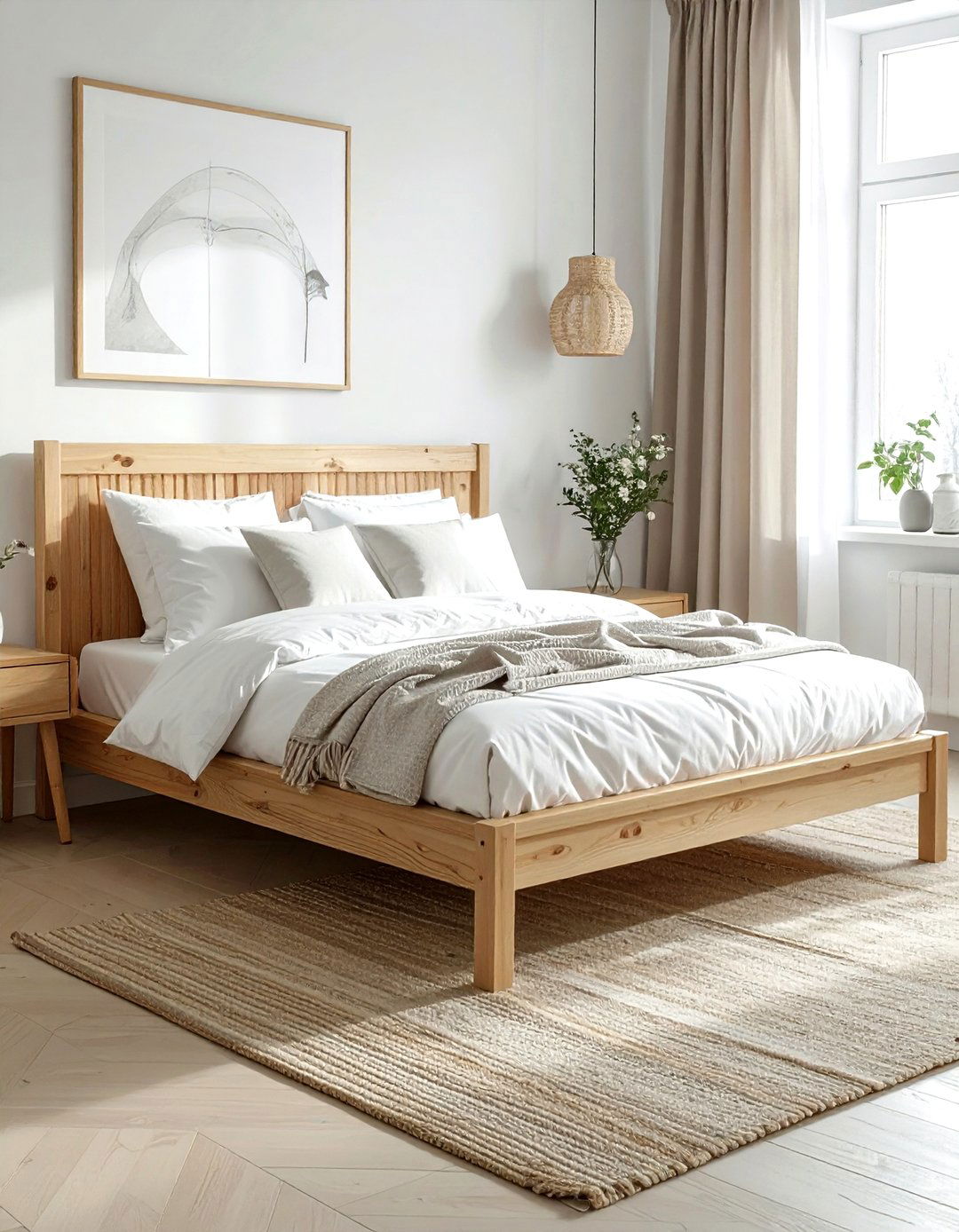 Birch wood bed frame - 30 light wood decor ideas