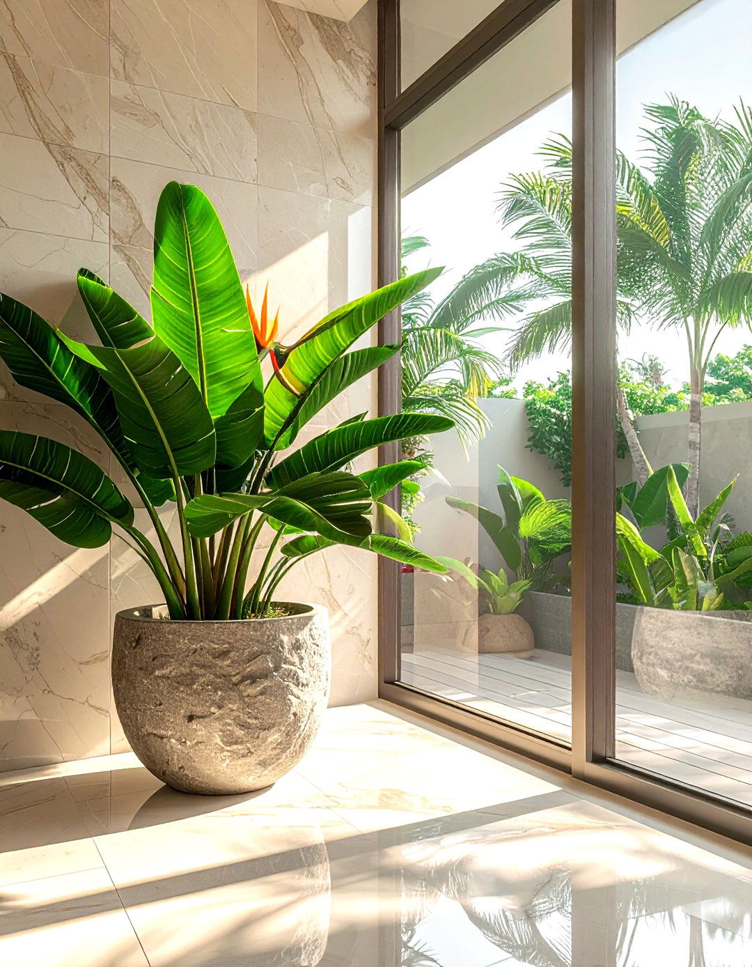 Bird of paradise bathroom - 30 bathroom plant accent ideas