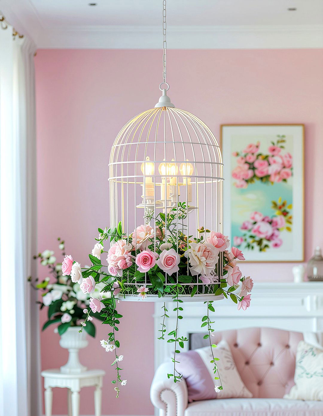 Birdcage Chandelier - 30 repurposed living room ideas
