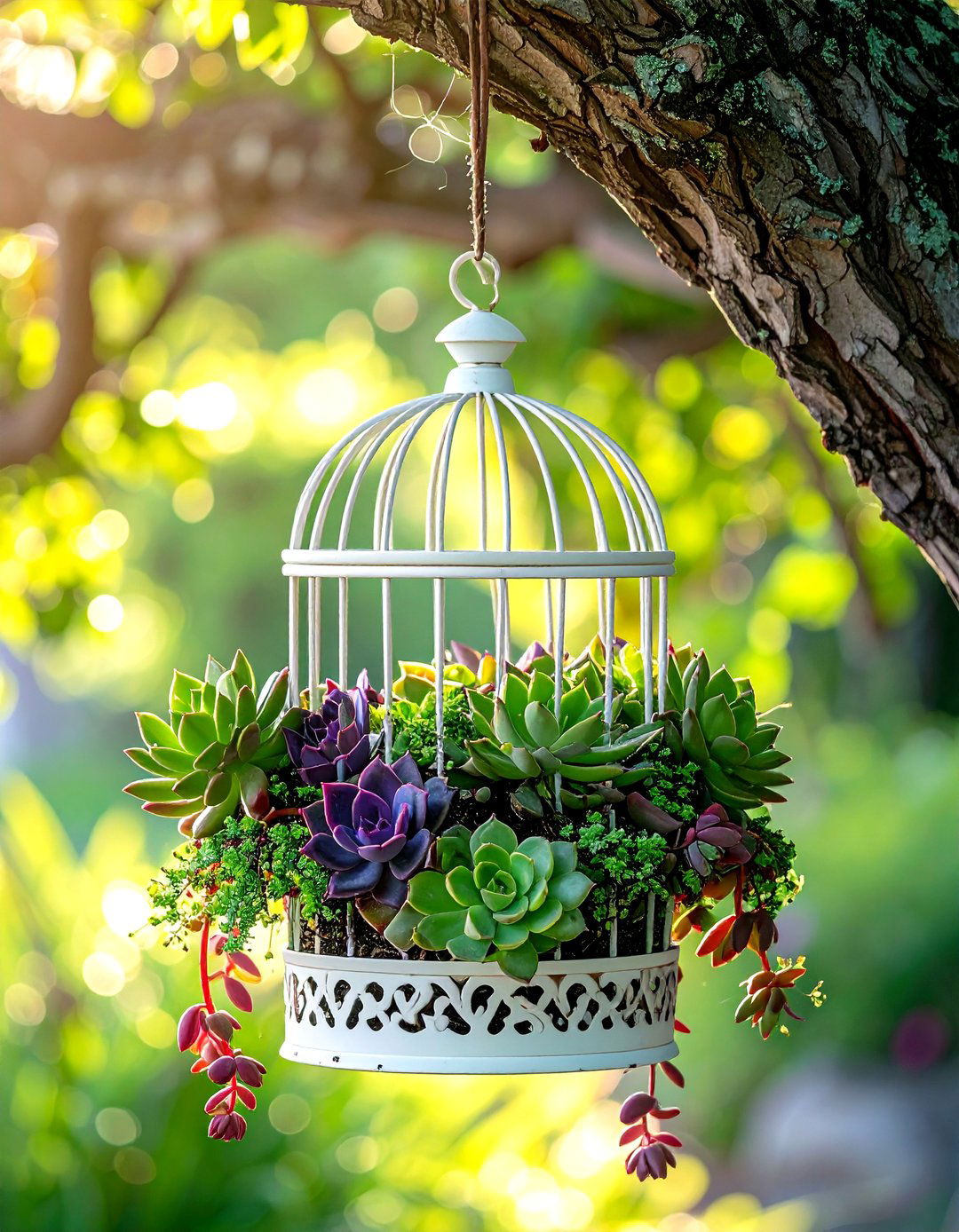 Birdcage Succulent Planter - 30 upcycled decor ideas