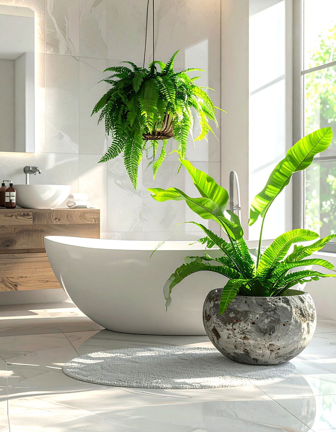 Birds Nest Fern Bathroom - 30 hanging plant ideas