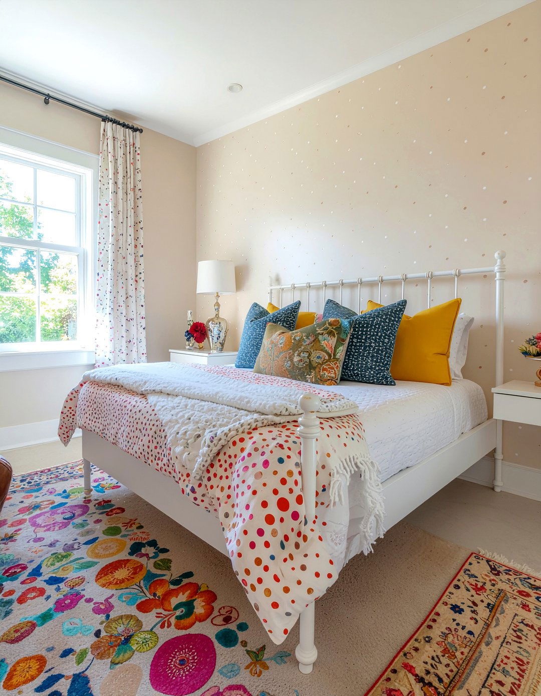 Biscuit Polka Dot Wallpaper - 30 bedroom neutral wallpapers