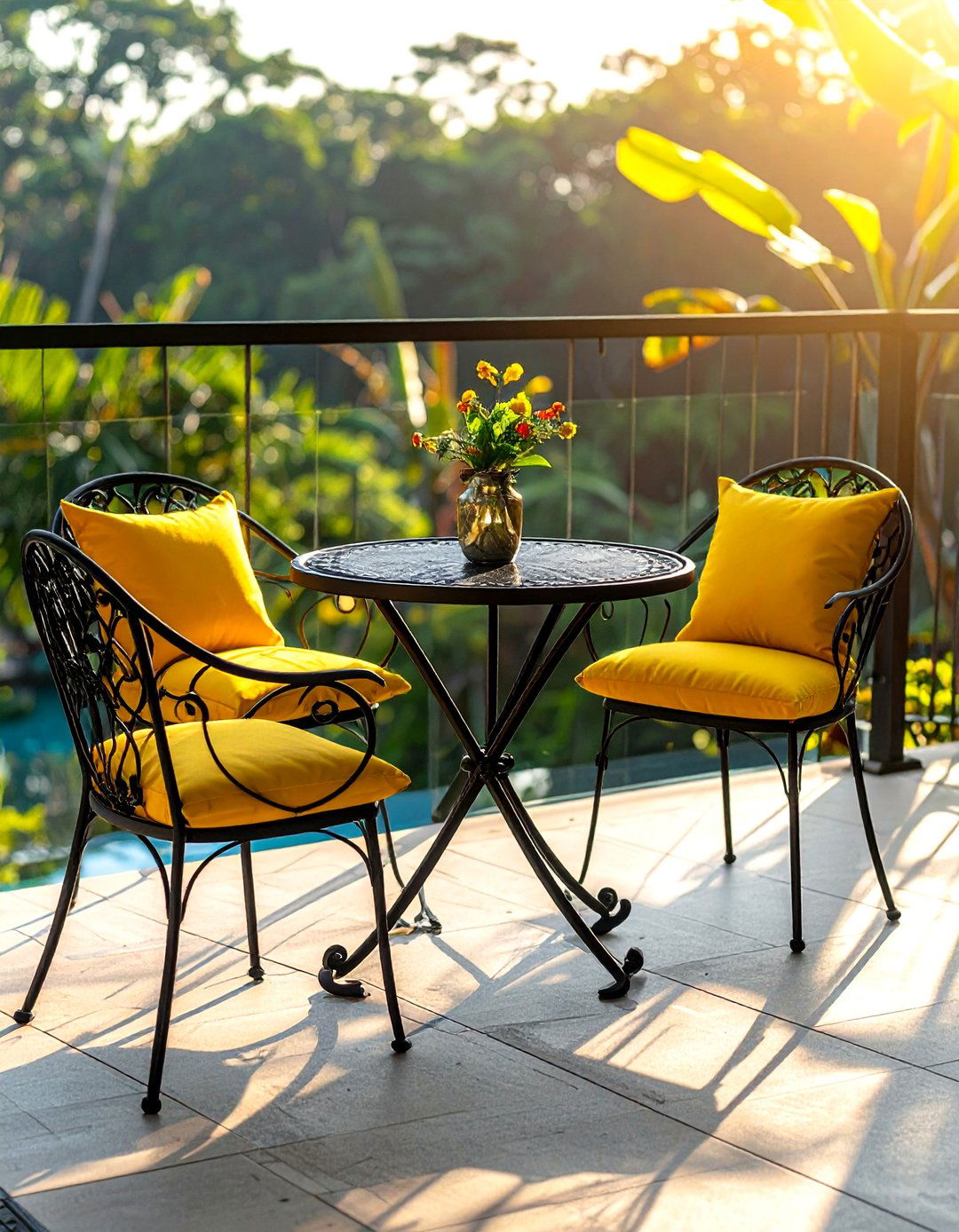 Bistro set - 30 poolside decor ideas