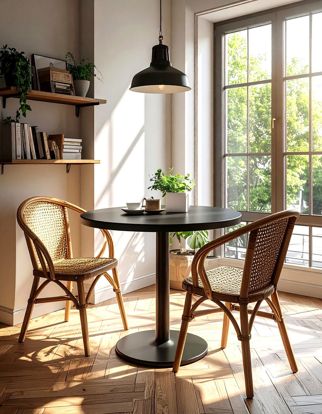 Bistro style dining nook - 30 narrow dining room ideas