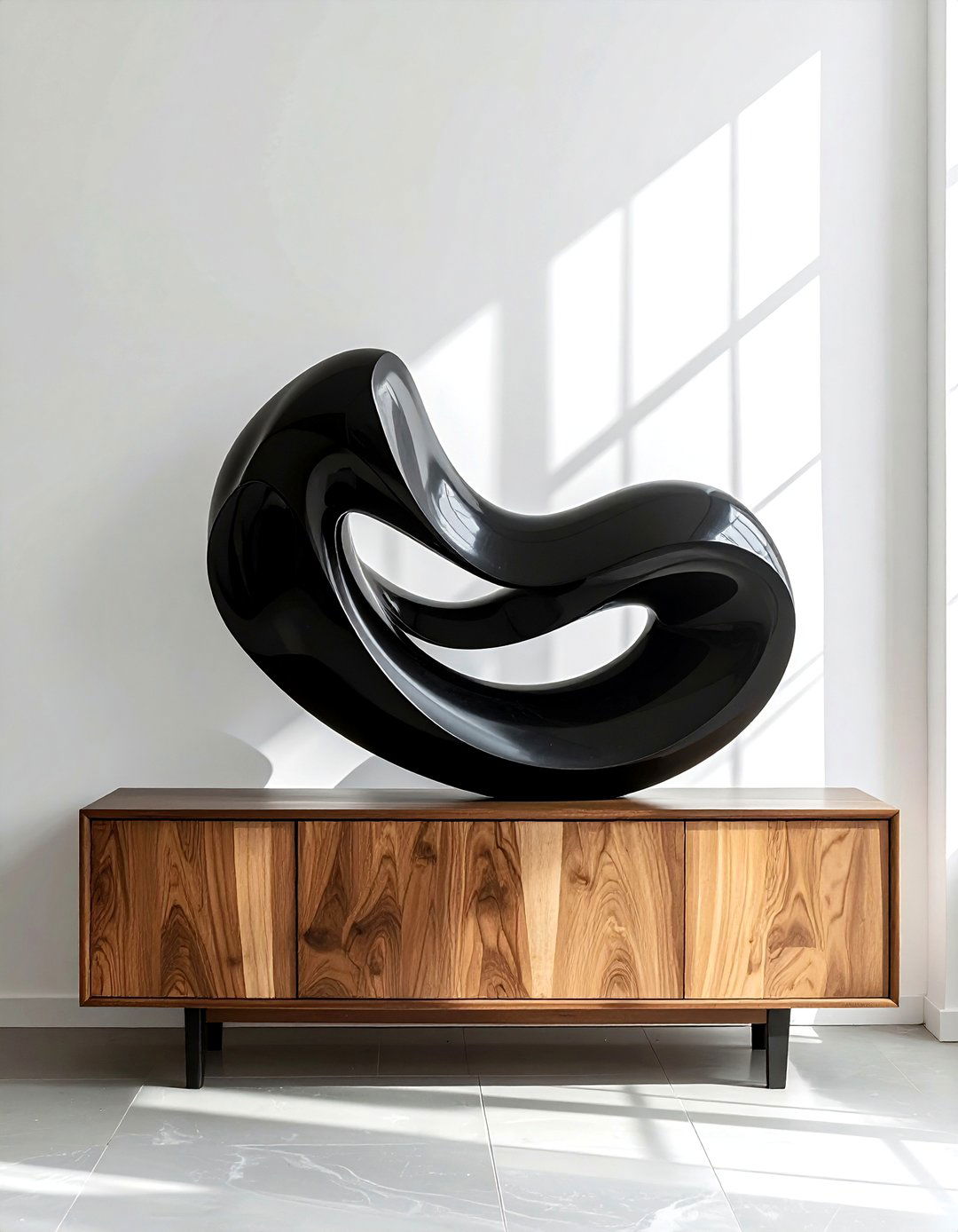Black Abstract Sculpture - 30 black dining room accessories ideas
