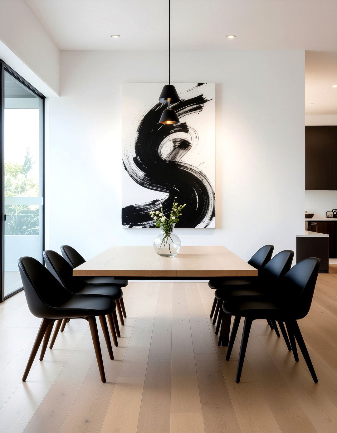 Black Abstract Wall Art - 30 black and white dining room ideas